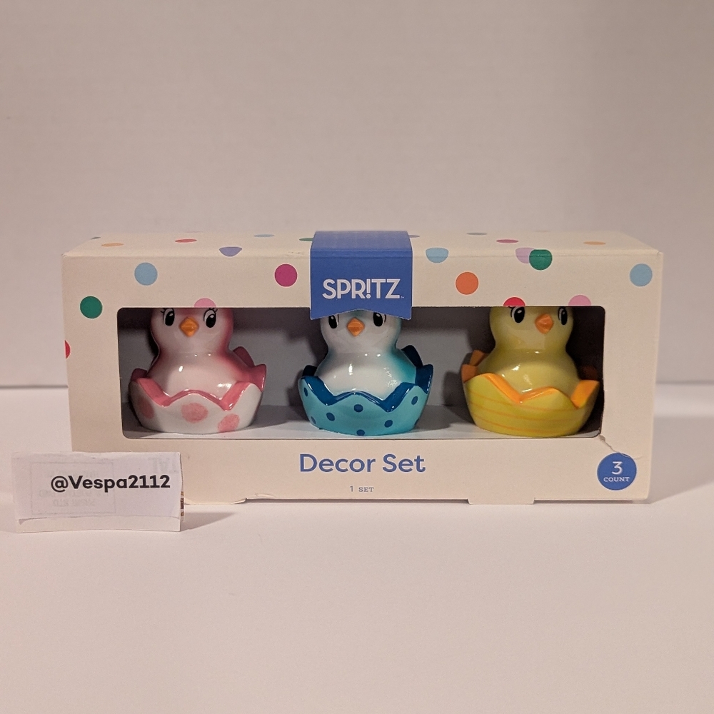 Target Easter Chicks 3pc Set Spring Spritz Mini Retro Chick In Egg Pastel